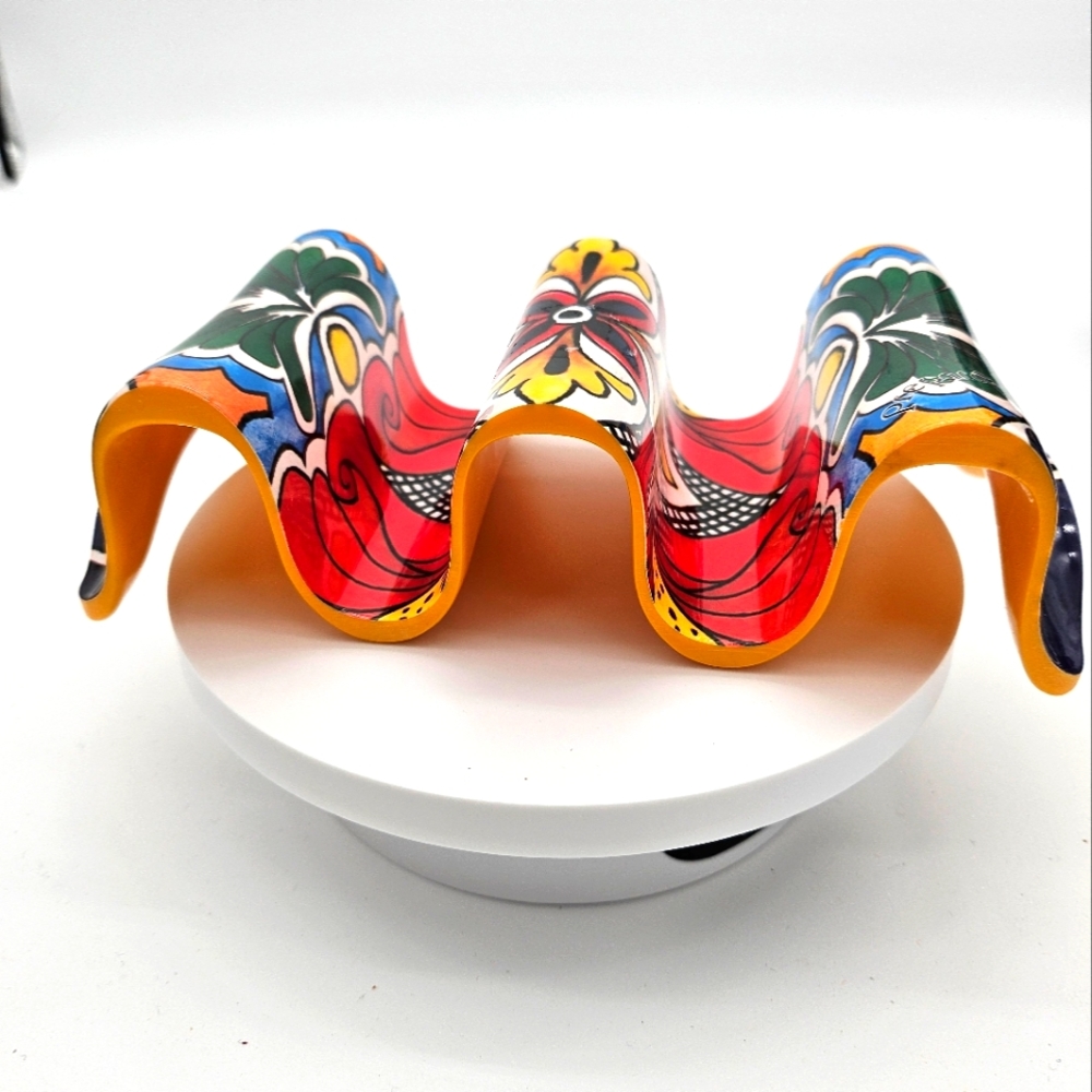 Prepara Brand Taco Holder Stand Melamine Yellow Red Blue Green Festive